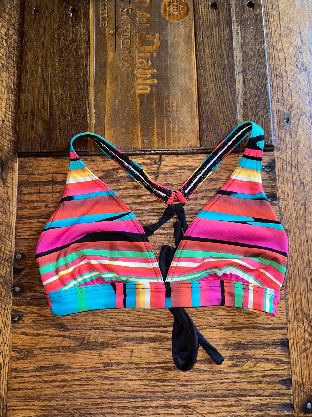 Jag Multicolor Stripe Bikini Top